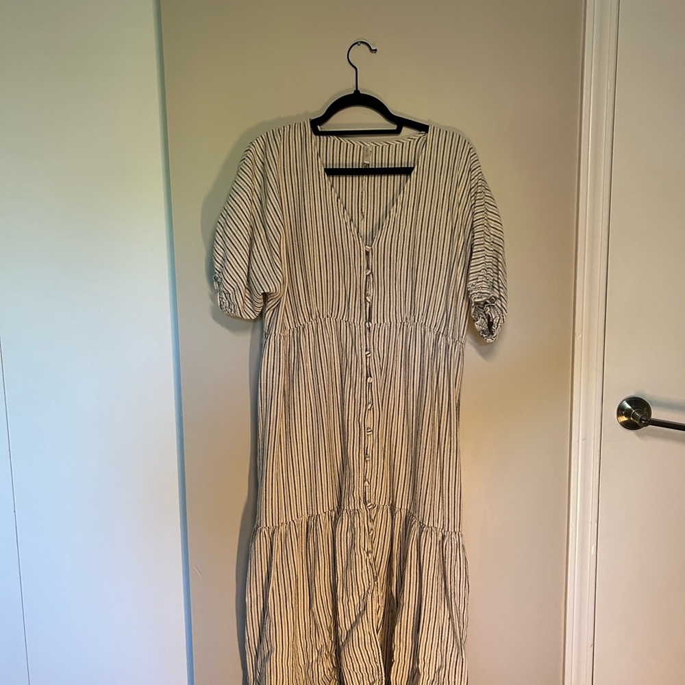 Rylee + Cru Button-Down Striped Midi Dress
